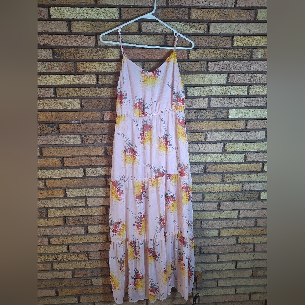 NWT J. Crew Mercantile Size 4 Pink Floral Spaghetti Strap Maxi Sundress